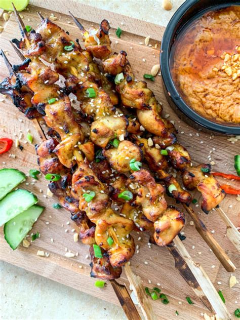 The Best Thai Satay Chicken Skewers With Homemade Satay Sauce Chilli And Life