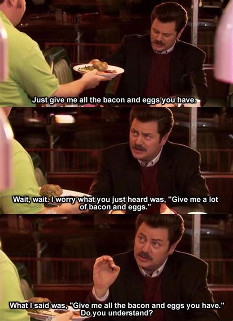 Ron Swanson Bacon And Eggs Blank Template Imgflip