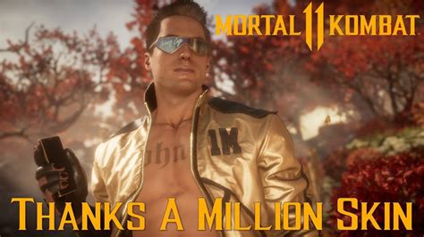 Mortal Kombat Aftermath Thanks A Million Skin Gold Johnny Cage Skin YouTube