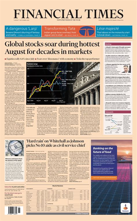 Financial planning is about three key things: Financial Times Front Page 1st of September 2020 ...