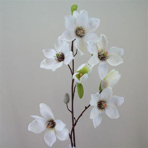 luxury artificial magnolias on branch cream 82cm artificial flowers