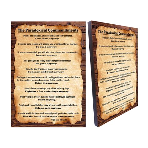 The Paradoxical Commandments Do It Anyway By Dr Kent M Keith Antique