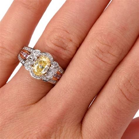 Charles Krypell Gia Certified Natural Fancy Yellow Pink Diamond