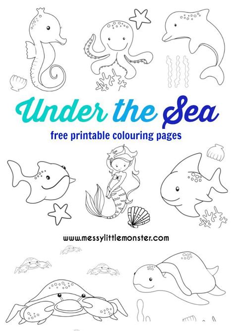 Ocean coral reef coloring pages. Under the Sea Colouring Pages Free | Mermaid coloring ...
