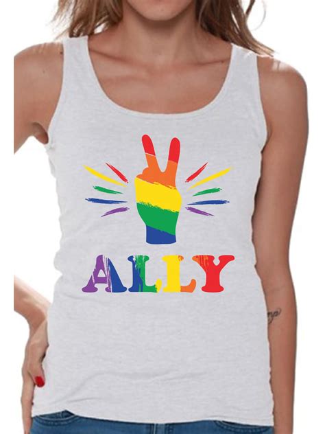 Awkward Styles LGBT Ally Tank Top Rainbow Ally Tanks For Women Proud