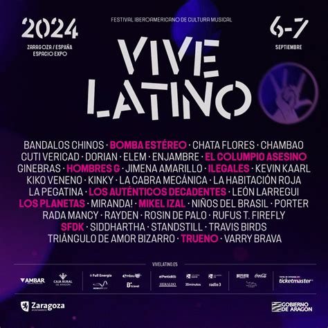 Vive Latino Zaragoza Cartel Entradas Y Horarios