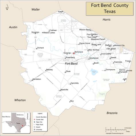 Fort Bend County Map Texas Where Is Located Cities Population