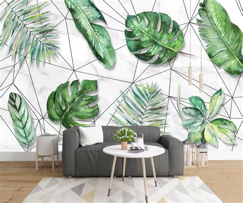 Tropical Banana Leaf Wallpaper Nordic Rain Forest Wall Mural For