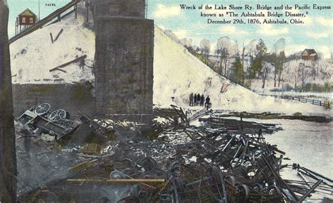 Postcard Photo Of The Wreck Of The Ashtubula Train Disaster In 1876