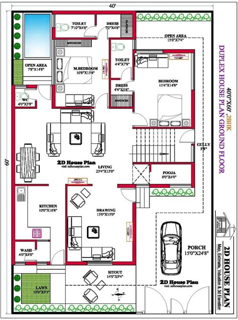 40 60 House Plan 2400 Sqft House Plan Best 4bhk And 3bhk