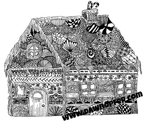 Crayola has my favorite colors because their crayons, paints, and markers color so smoothly on any kind of paper. Gingerbread House Coloring Page Zen drawing Coloring Book ...