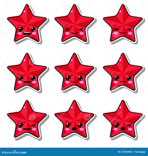 Collection Of Funny Stars Stock Vector Illustration Of Anime 37245908
