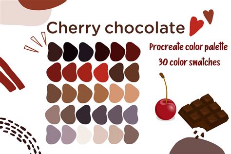 Cherry Chocolate Color Palette Graphic By Sirinart · Creative Fabrica