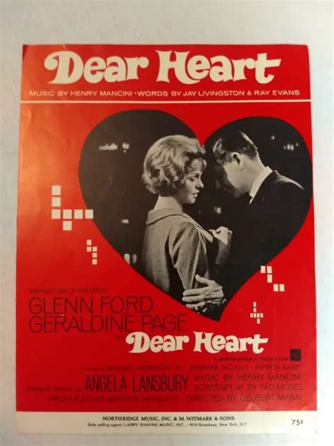 Henry Mancini Anddear Heart Original Movie Sheet Music Nm Condition Rare 999 Picclick