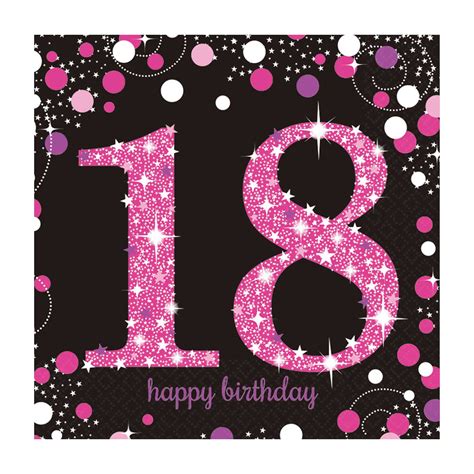 Pink Sparkling Celebration Th Birthday Luncheon Napkins Cm PKG Amscan International