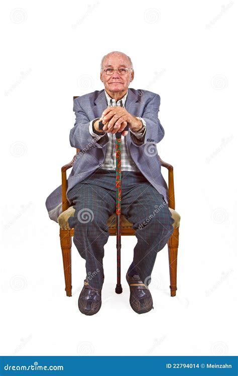 Old Man Sitting In The Armchair Stock Photo Image Of Isoloated