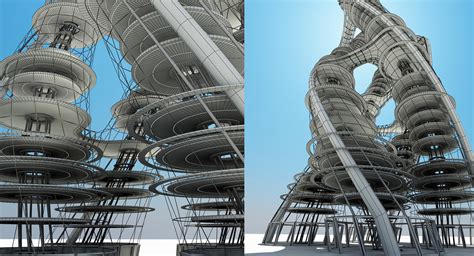 Artstation Futuristic Skyscraper 3d Model Resources