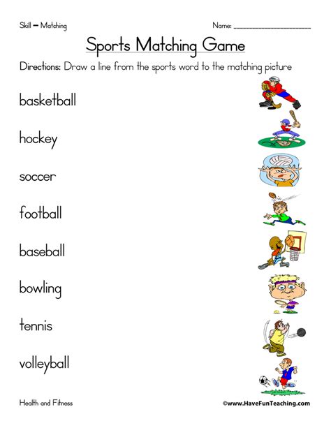 Sports Worksheets Have Fun Teaching