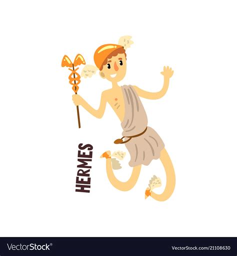 Hermes Olympian Greek God Ancient Greece Vector Image