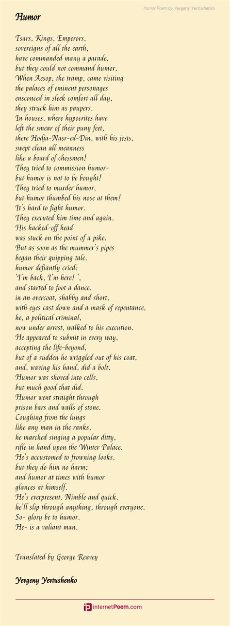 Humor Poem by Yevgeny Yevtushenko