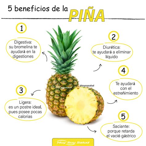 PiÑa La Fruta Saludable Que Aporta Muchos Beneficios Hoysoynet ️