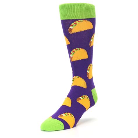 Purple Taco Socks Mens Novelty Socks Boldsocks