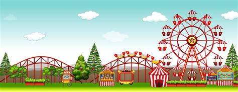Amusement Park At Day Time 292361 Vector Art At Vecteezy