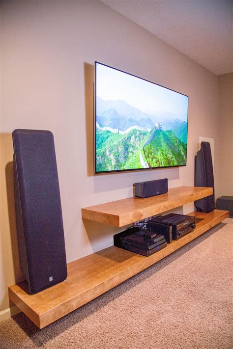 Floating shelves entertainment center - Salvabrani