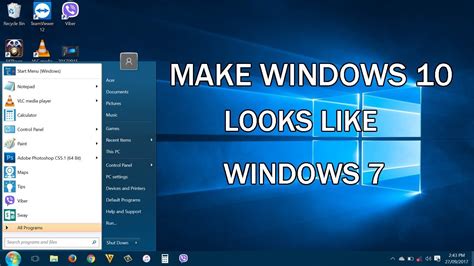 How To Make Windows 10 Looks Like Windows 7 Youtube