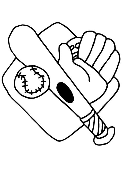 Coloring Pages Baseball Equipment Coloring Page