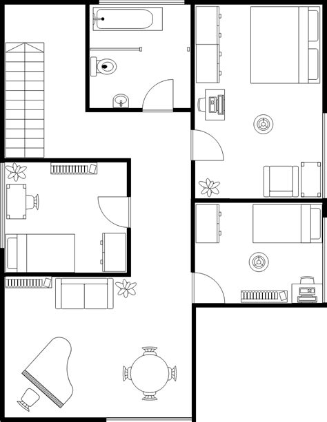 Two Floors House Ground Floor Plan Visual Paradigm 社区