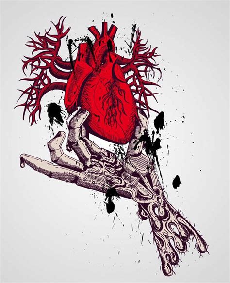 Freevector Skeleton Hand Anatomical Heart Art Anatomical Heart Art