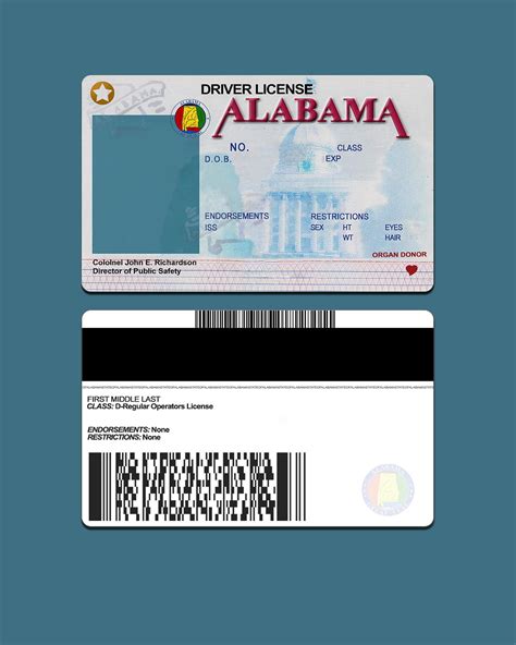 Blank Editable Alabama Driver License Template 16655840 Stock Photo At