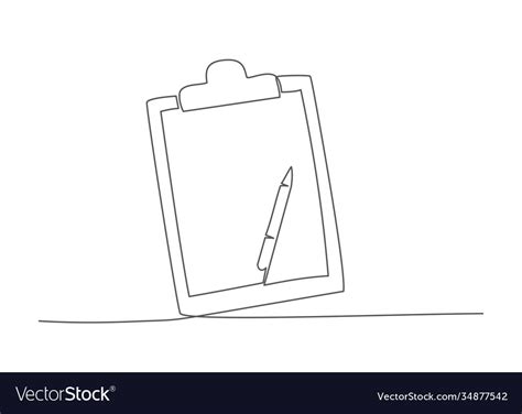 Checklist One Line Drawing Royalty Free Vector Image