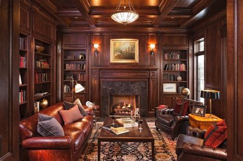 The Den Makes A Comeback Home Library Design Home Library Rooms
