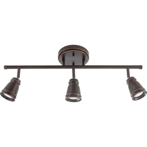 Hampton Bay 4 Light Antique Bronze Track Lighting With Wave Bar Fixture