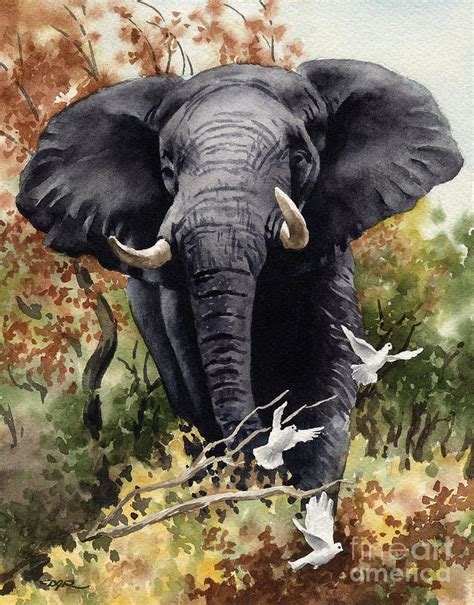 African Elephant Painting By David Rogers