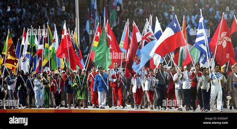 Dpa Olympic Athletes Carrying Their Nations Flags Parade In The