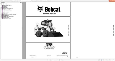 Bobcat Skid Steer Loader S530 Service Manuals