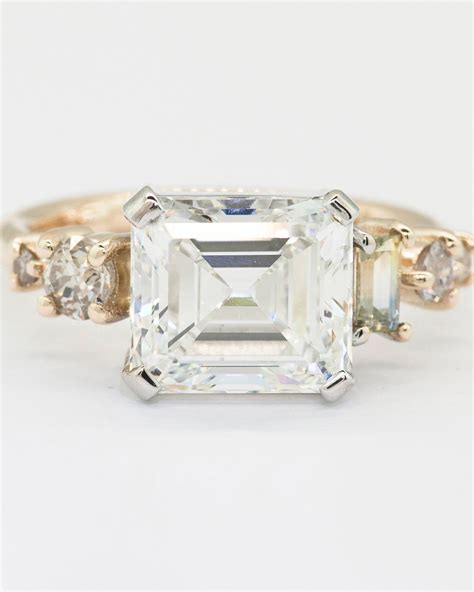 Asscher Cut Diamond Engagement Rings Martha Stewart