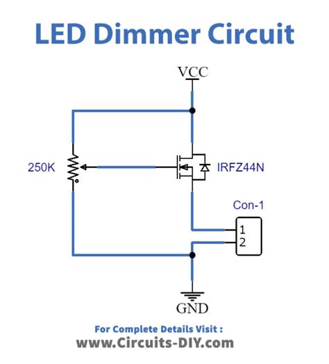 Led Dimmer Circuit With Irfz44n Mosfet