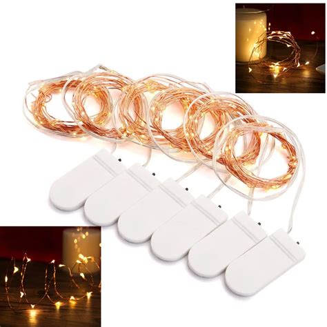 Buy 6 Pack Copper Wire String Fairy Light Battery