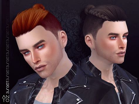 Sims 4 Curly Pony Tail Hair Cc Male Buildersmaz