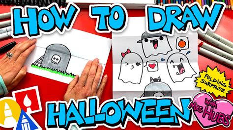 How To Draw A Halloween Folding Surprise With Ghosts Art For Kids Hub