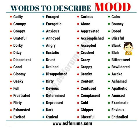 Best Words To Describe Your Mood Stevenkruwcontreras