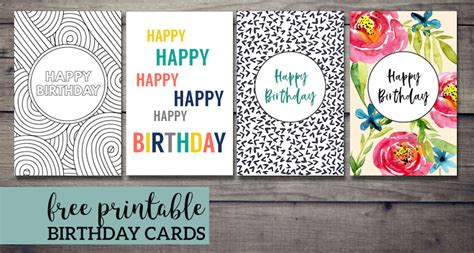 Free Printable Birthday Cards Paper Trail Design