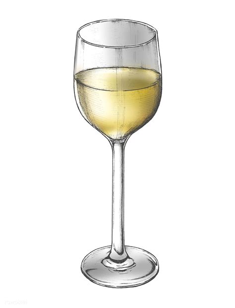 Hand Drawn White Wine Glass Free Image By Wine Glass