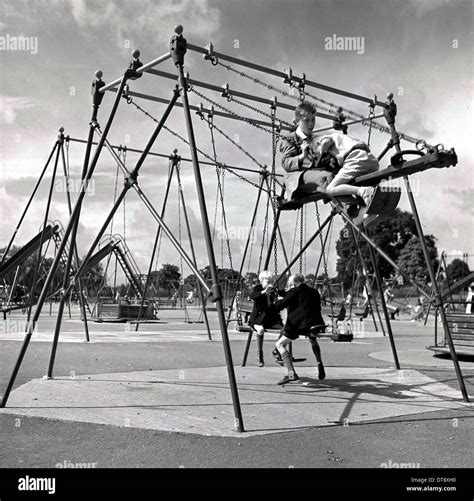 Historical Picture From 1960s Showing Four School Boys Enjoying Stock