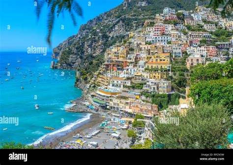 The Hillside Town Of Positano On The Amalfi Coast In Italy Stock Photo
