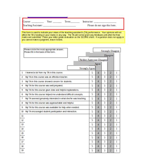 Free 18 Sample Student Evaluation Forms In Pdf Ms Word Excel
